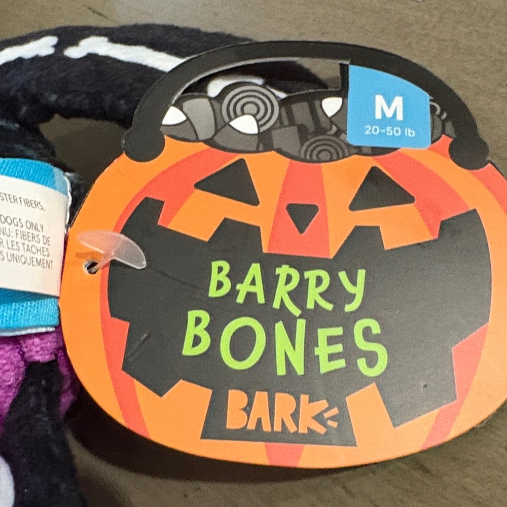 Bark Barry Bones Plush Toy - Black, White, and Pink - Picture 2 of 7
